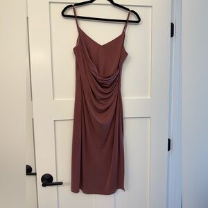 Lulu's Mauve Backless Draped Dress